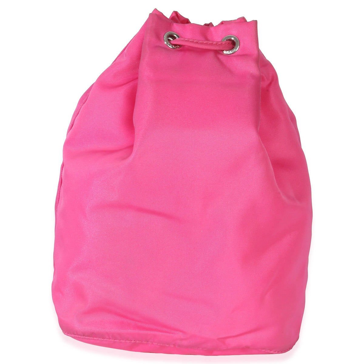 Prada Pink Tessuto Logo Drawstring Pouch Handbag pv