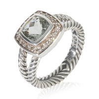 Sterling Silver Prasiolite and Diamond Petite Albion Ring