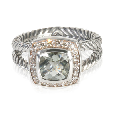 Sterling Silver Prasiolite and Diamond Petite Albion Ring