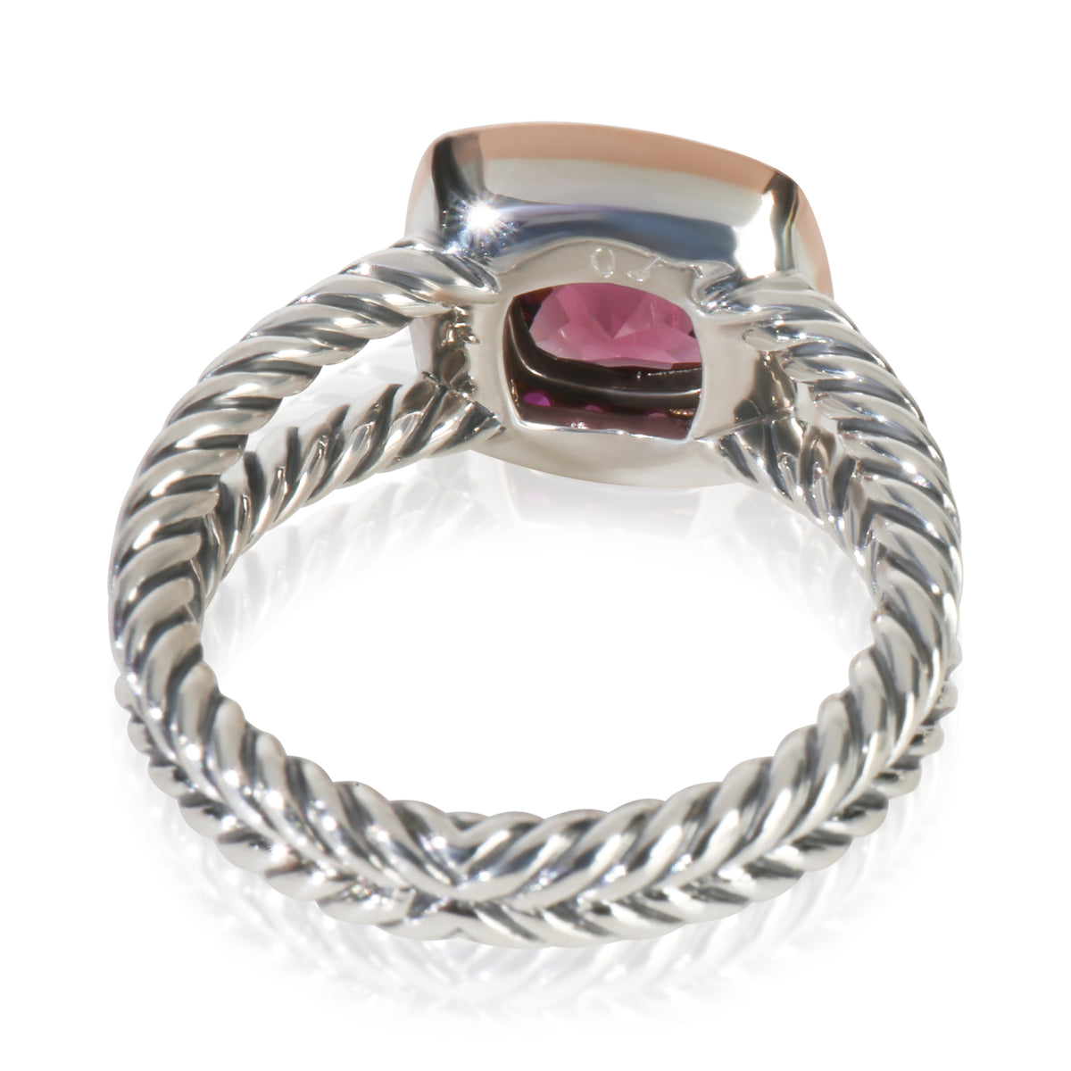 Rose Gold & Sterling Silver Garnet and Sapphire Petite Albion Ring