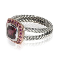 Rose Gold & Sterling Silver Garnet and Sapphire Petite Albion Ring
