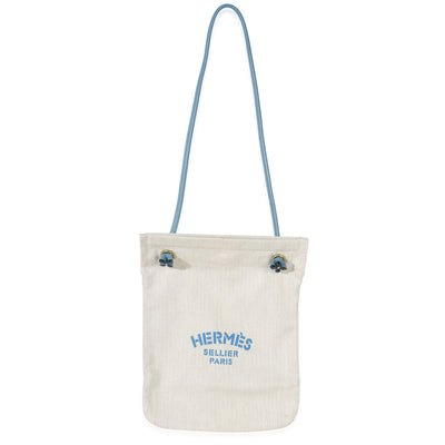 Hermès Bleu Jean Epsom Ecru Toile Aline Grooming PM Handbag fv