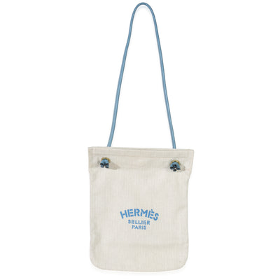 Hermès Bleu Jean Epsom Ecru Toile Aline Grooming PM Handbag fv