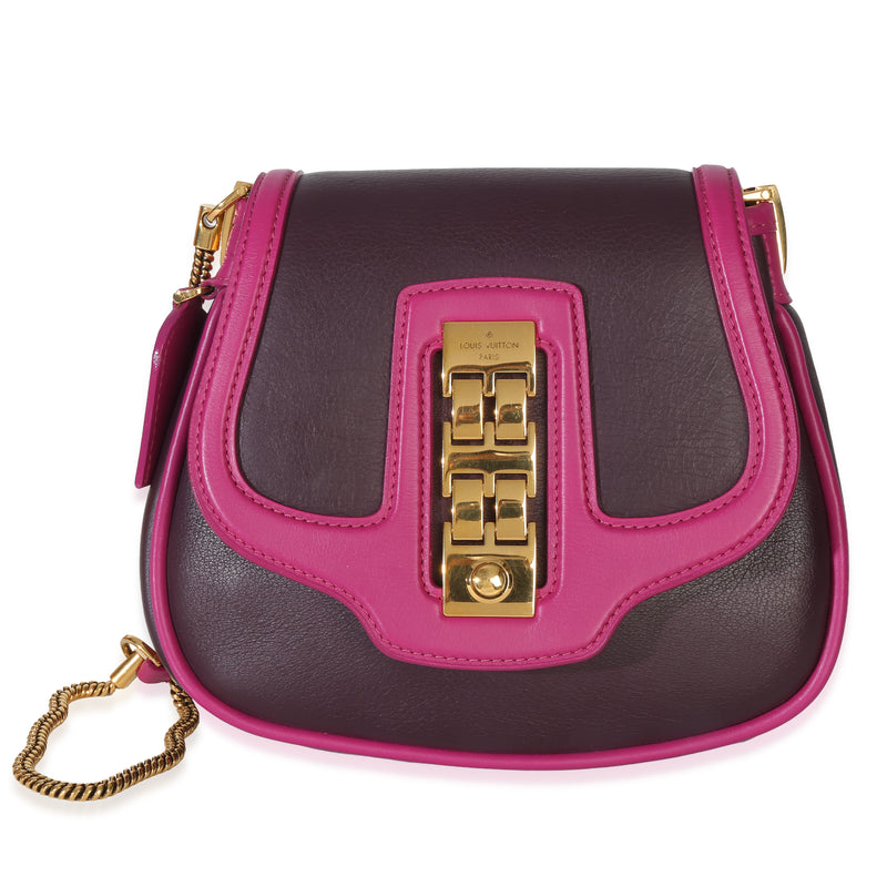 Prune Cyclamen Smooth Calfskin Trapeze Art Deco