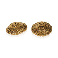 Chanel Gold Plated  Vintage Button Earrings pv