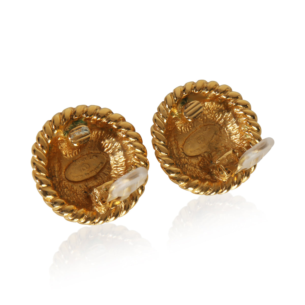 Gold-Plated  Vintage Button Earrings
