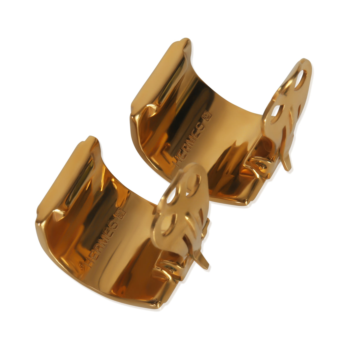 Hermès Gold Plated  Vintage Clip On Earrings pv