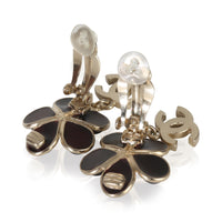 Gold-Plated  2013 Gripoix & Faux Pearl Flower Earrings