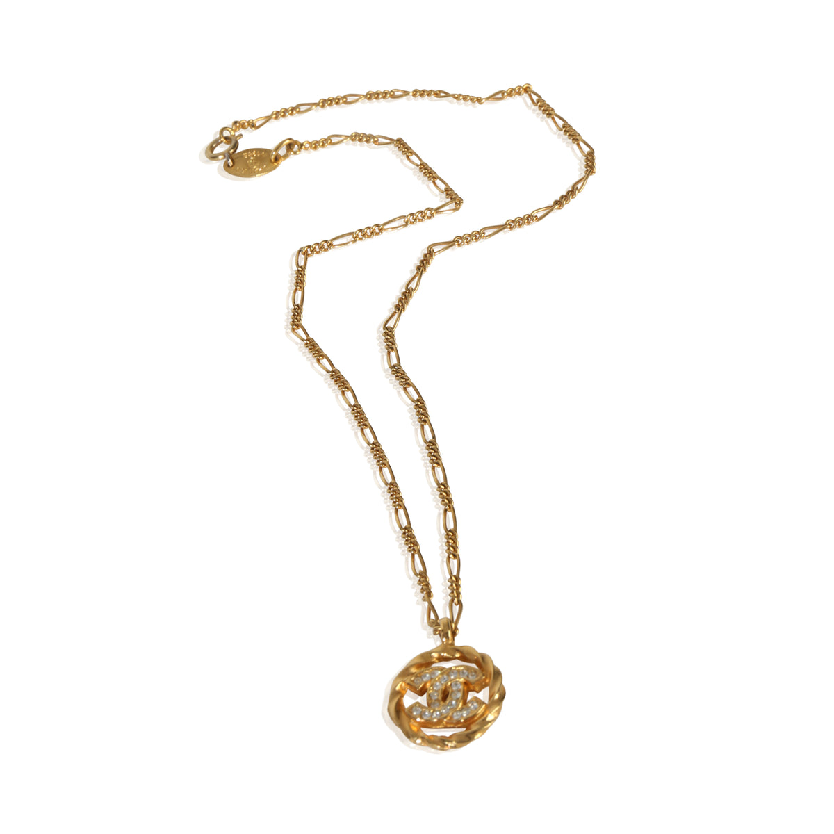 Chanel Gold Plated  Vintage 1982 CC Pendant pv