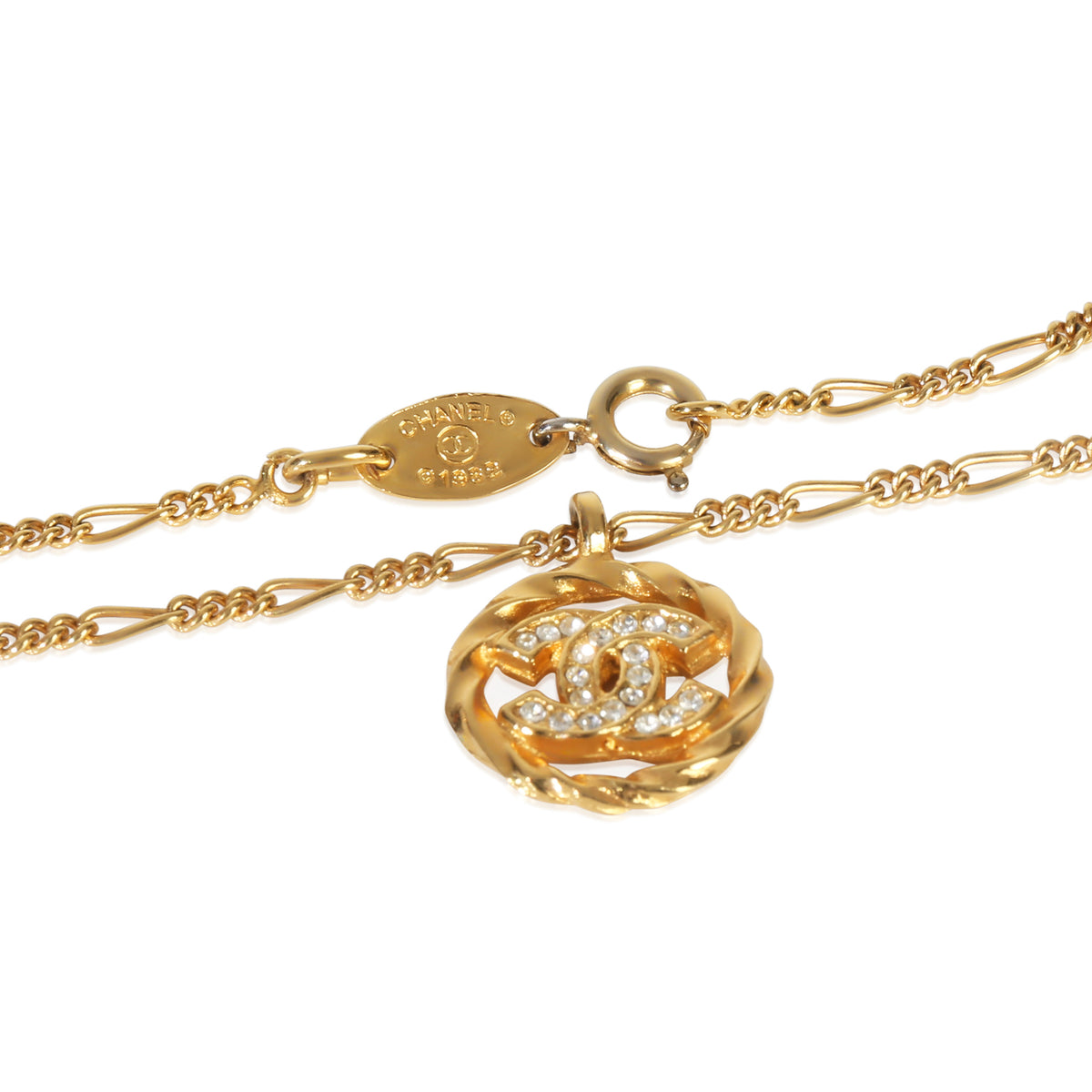 Chanel Gold Plated  Vintage 1982 CC Pendant sv