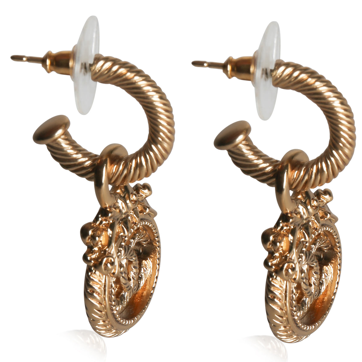 Gold-Plated  2003 CC Drop Earrings