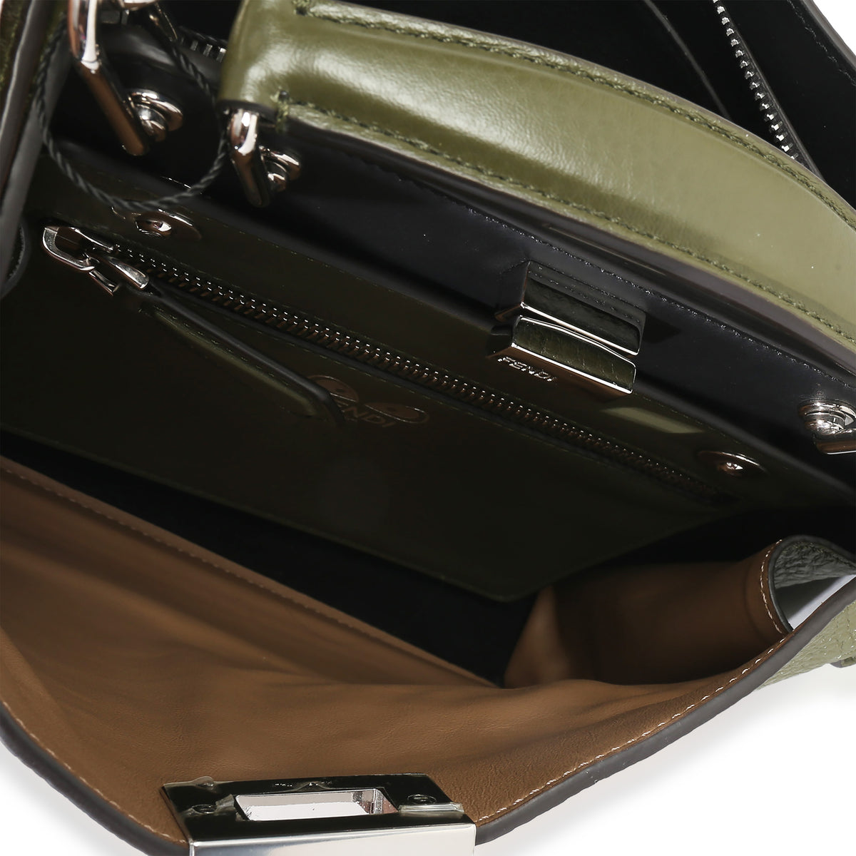 Fendi Olive Calfskin Leather Mini Peekaboo ISeeU Bag Handbag ad1