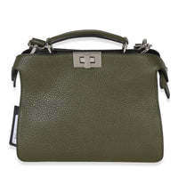 Fendi Olive Calfskin Leather Mini Peekaboo ISeeU Bag Handbag fv