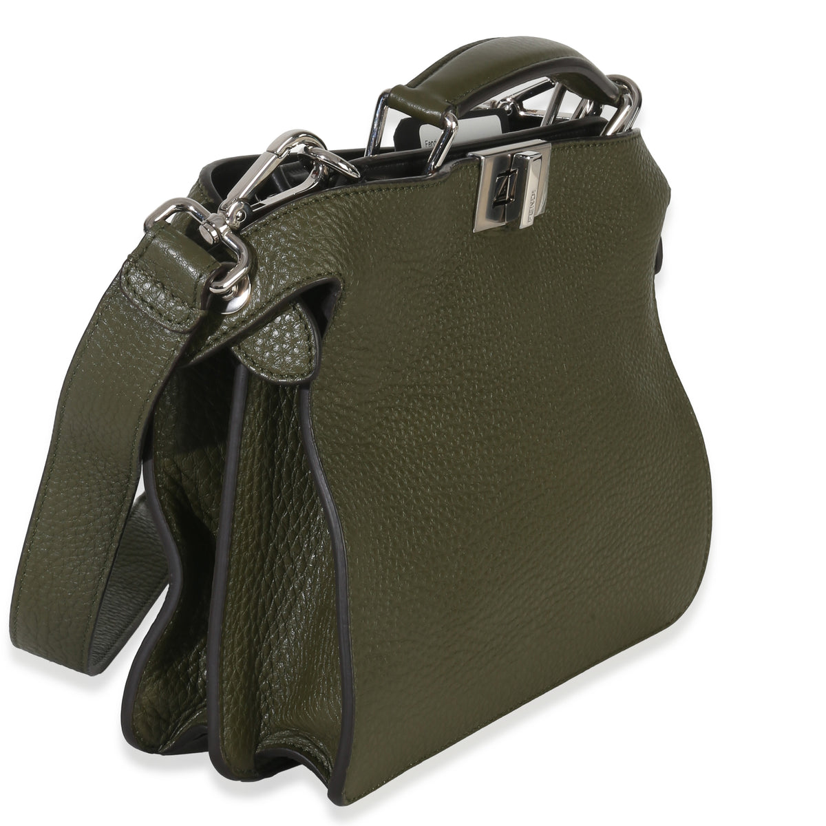 Fendi Olive Calfskin Leather Mini Peekaboo ISeeU Bag Handbag pv