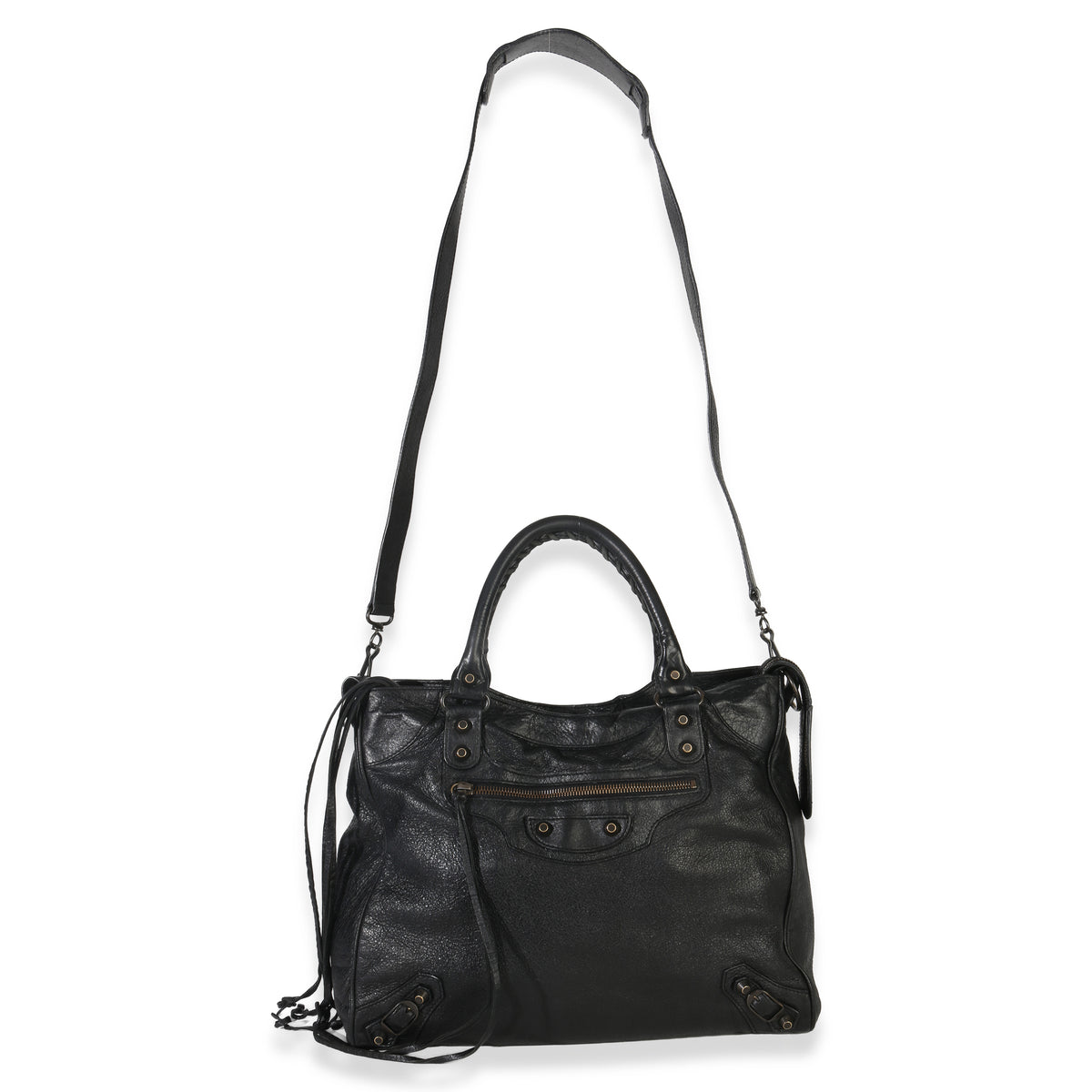 Balenciaga Black Agneau Classic Velo Bag Handbag av