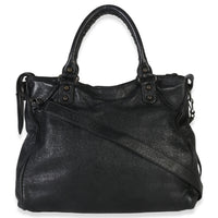 Balenciaga Black Agneau Classic Velo Bag Handbag bv
