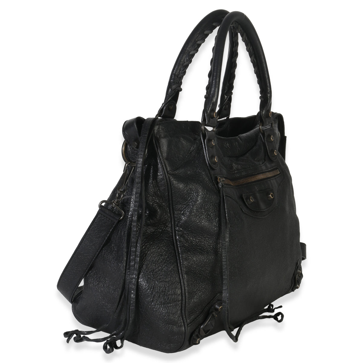 Balenciaga Black Agneau Classic Velo Bag Handbag pv
