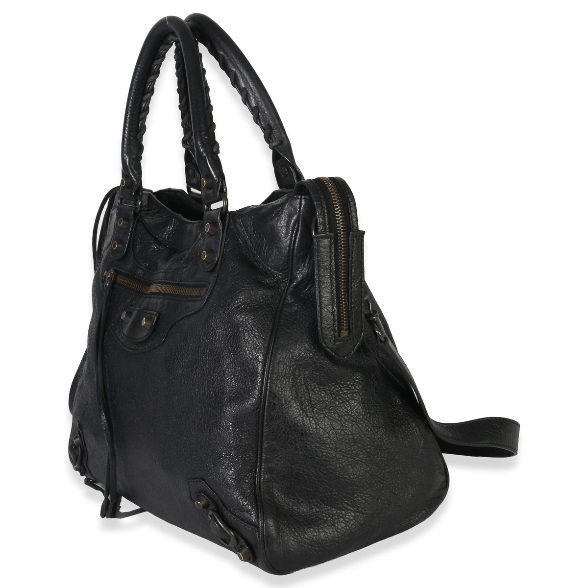 Balenciaga Black Agneau Classic Velo Bag Handbag sv