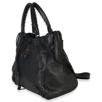 Balenciaga Black Agneau Classic Velo Bag Handbag sv
