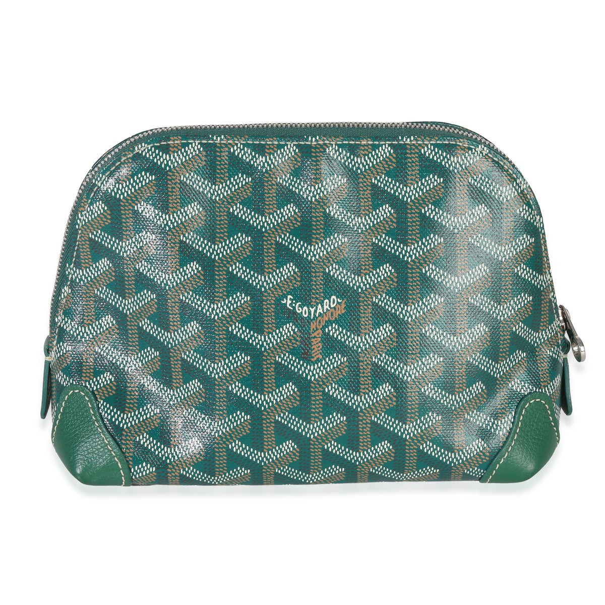 Green Goyardine Vendome Cosmetic Pouch