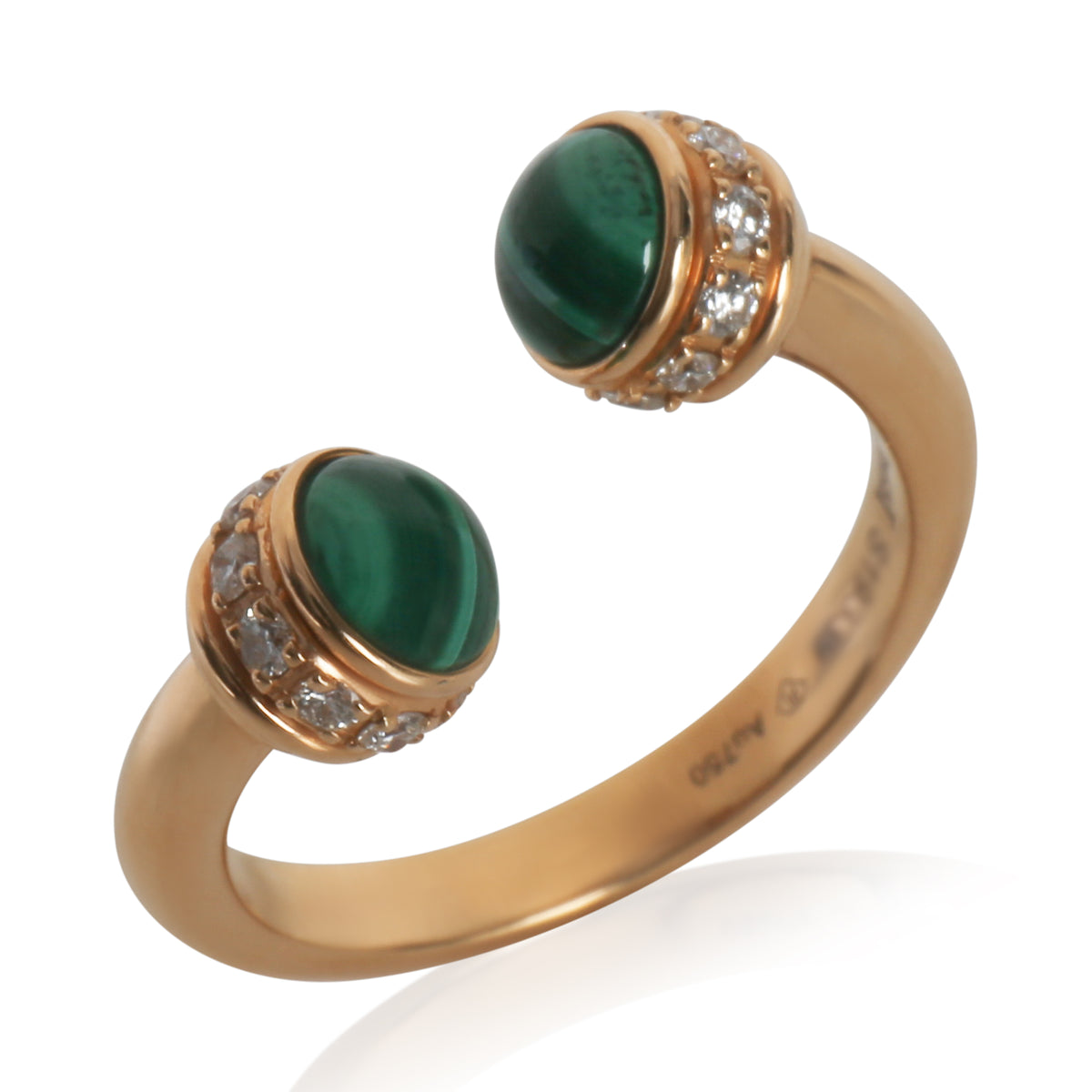 Rose Gold Malachite and Diamond Possession Open Ring