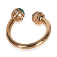 Rose Gold Malachite and Diamond Possession Open Ring
