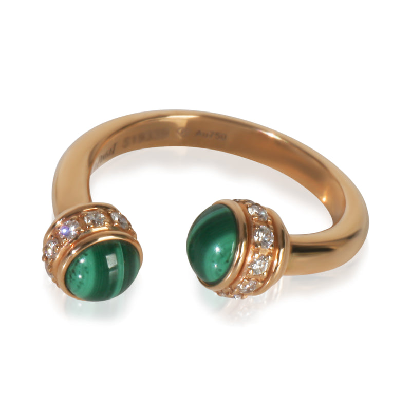 Rose Gold Malachite and Diamond Possession Open Ring