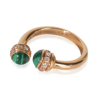 Rose Gold Malachite and Diamond Possession Open Ring