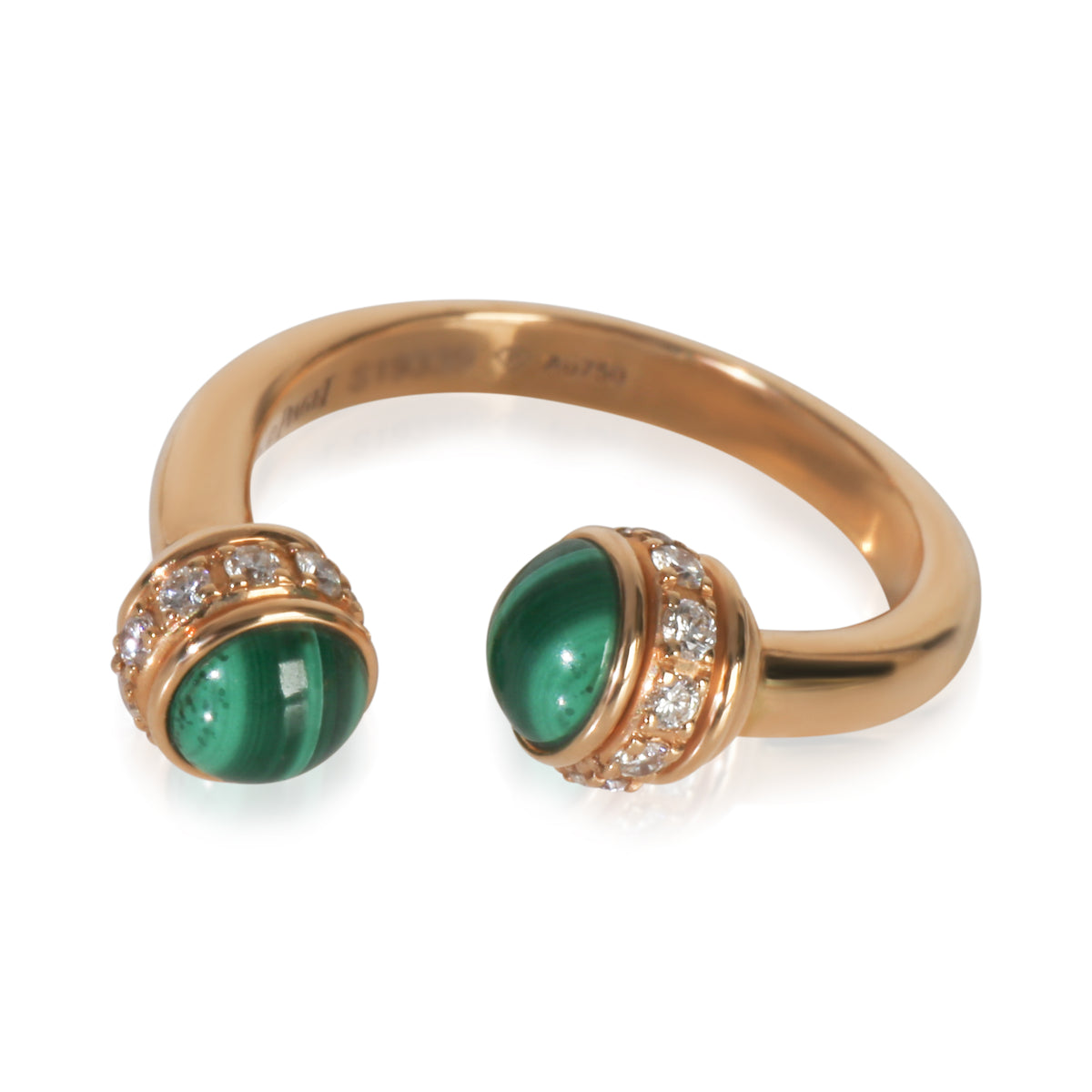 Rose Gold Malachite and Diamond Possession Open Ring
