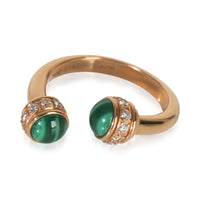 Rose Gold Malachite and Diamond Possession Open Ring