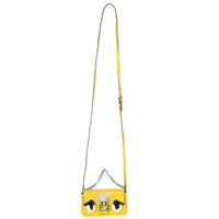 Fendi Yellow Leather Fox Fur Buggie Micro Baguette Handbag ad1