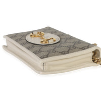 Gucci White GG Supreme Monogram Azalea Calfskin Horsebit 1955 Wallet On Chain Handbag box