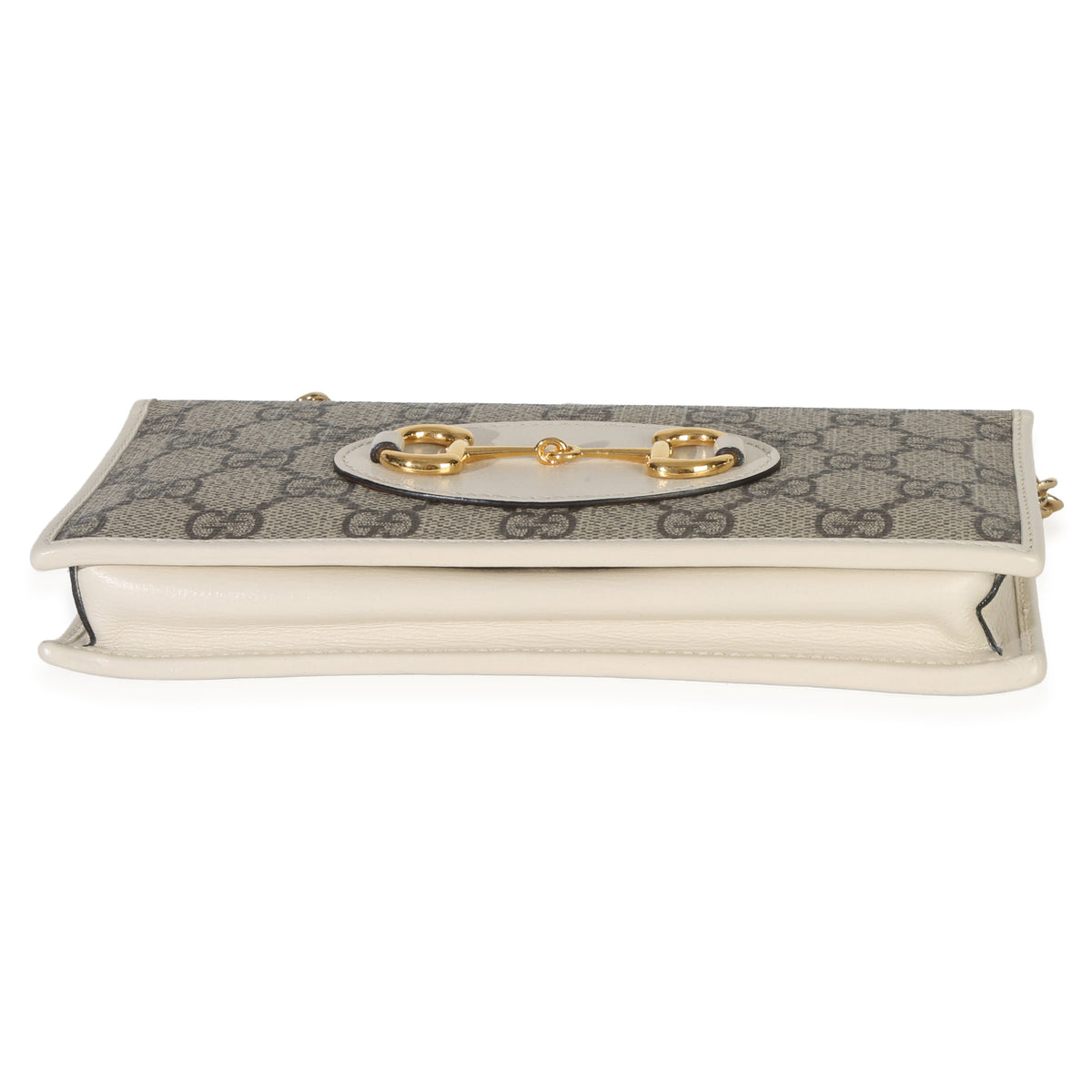 Gucci White GG Supreme Monogram Azalea Calfskin Horsebit 1955 Wallet On Chain Handbag stamp