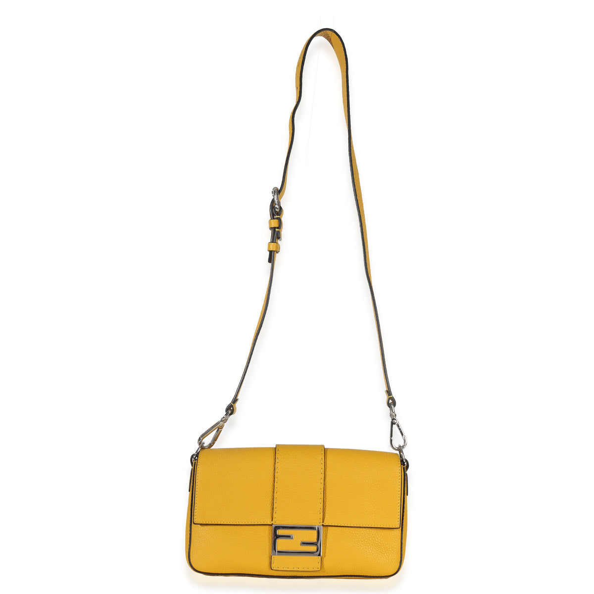 Fendi Yellow Cuoio Romano Selleria Belt Baguette Bag Handbag av