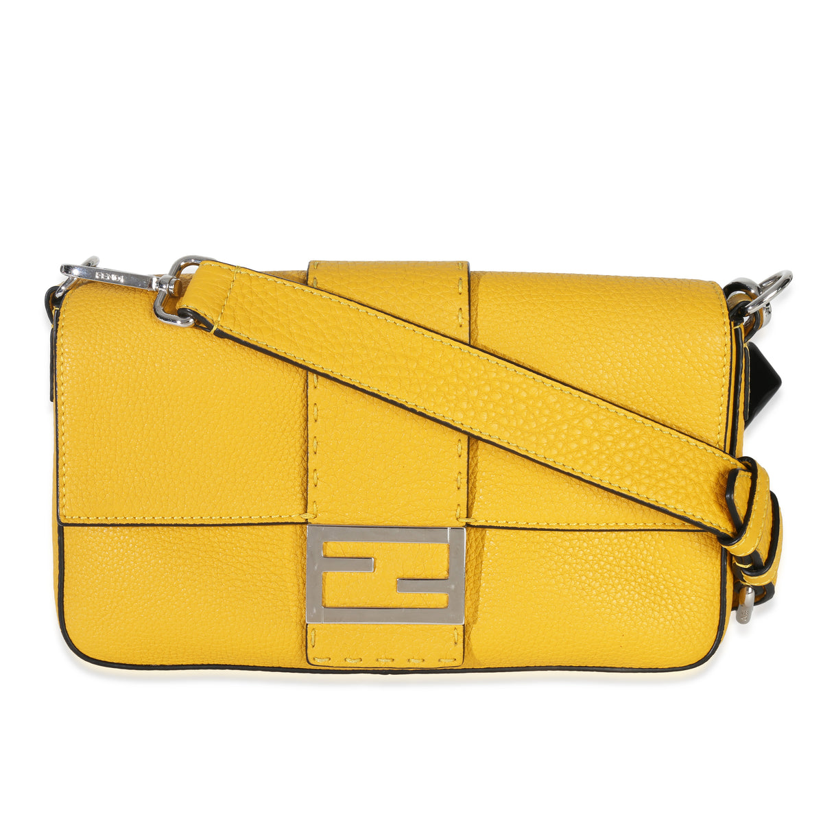 Fendi Yellow Cuoio Romano Selleria Belt Baguette Bag Handbag fv