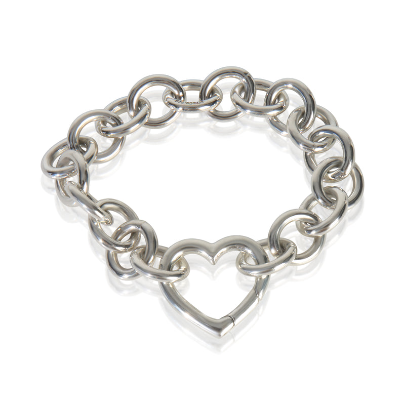 Sterling Silver  Heart Clasp Bracelet
