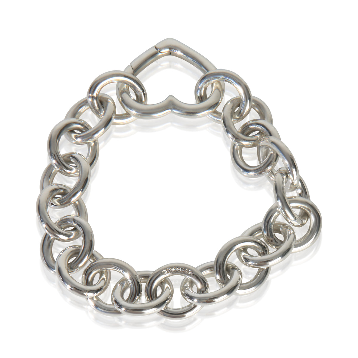 Sterling Silver  Heart Clasp Bracelet