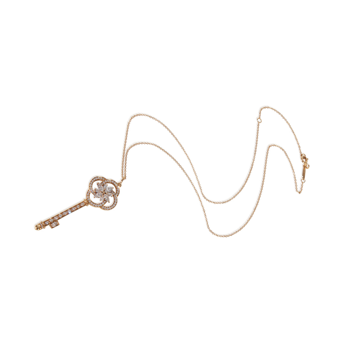 Tiffany & Co. Rose Gold Diamond Large Model Victoria Key Pendant bv