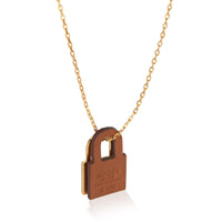 Gold-Plated  Leather OKelly Lock Pendant