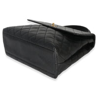 Chanel Vintage Black Quilted Caviar Kelly Top Handle Handbag Handbag box