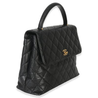 Chanel Vintage Black Quilted Caviar Kelly Top Handle Handbag Handbag pv