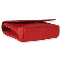 Chanel Red Quilted Caviar Small Filigree Flap Bag Handbag clasp