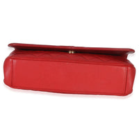 Chanel Red Quilted Caviar Small Filigree Flap Bag Handbag stamp