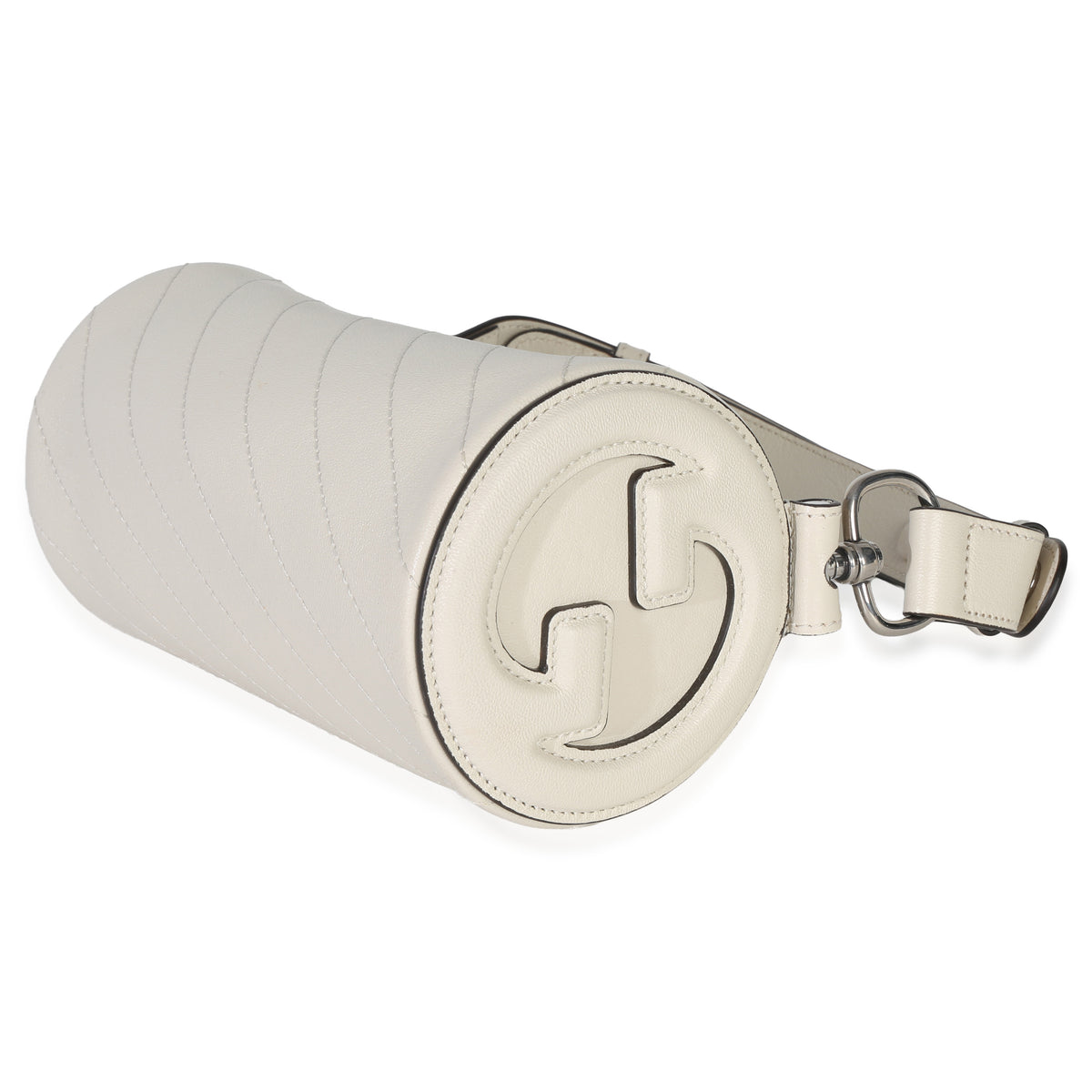 Gucci White Diagonal Quilted Calfskin Mini Blondie Barrel Bag Handbag box