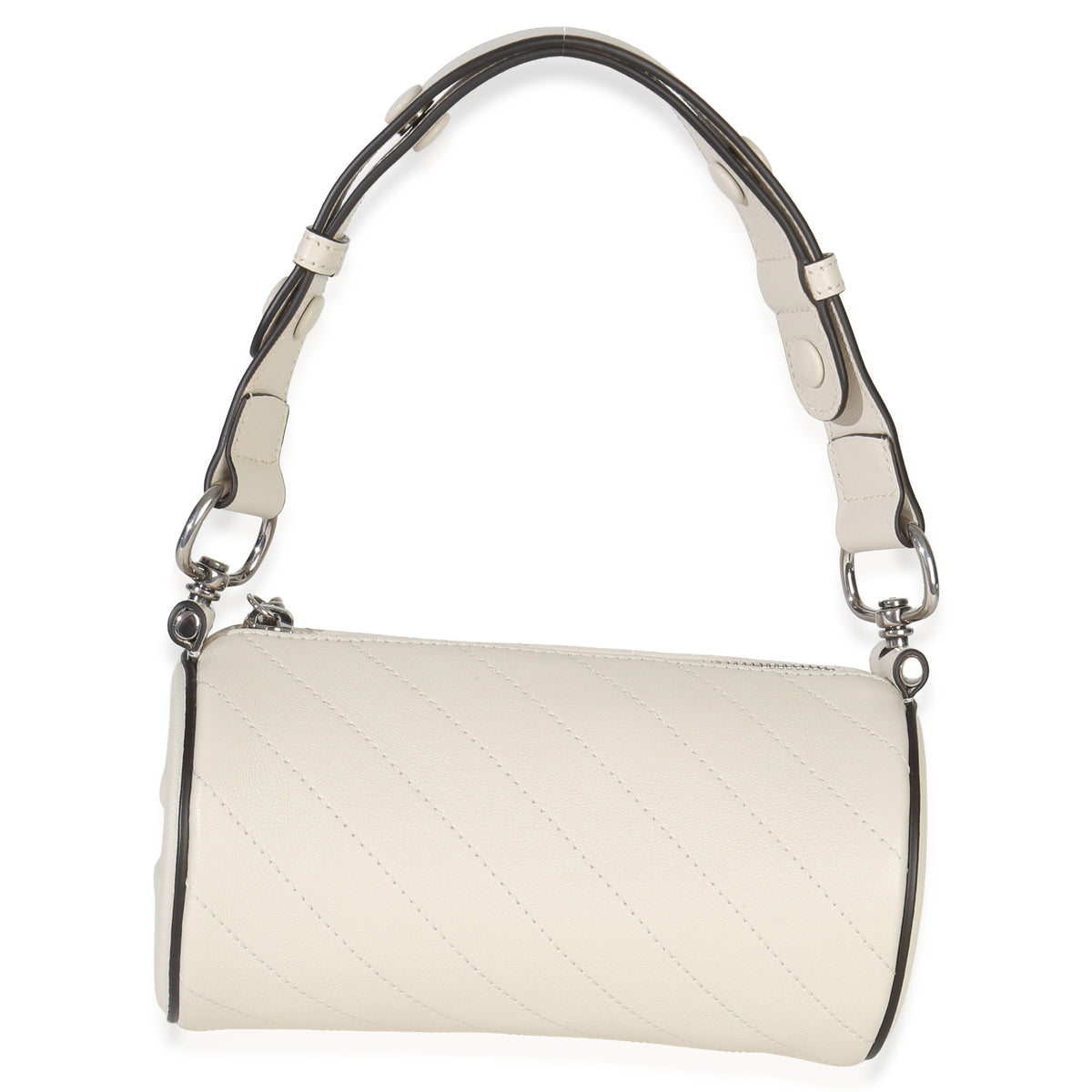 Gucci White Diagonal Quilted Calfskin Mini Blondie Barrel Bag Handbag bv
