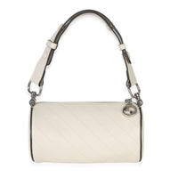 Gucci White Diagonal Quilted Calfskin Mini Blondie Barrel Bag Handbag fv