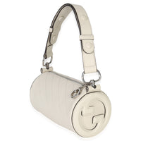 Gucci White Diagonal Quilted Calfskin Mini Blondie Barrel Bag Handbag sv