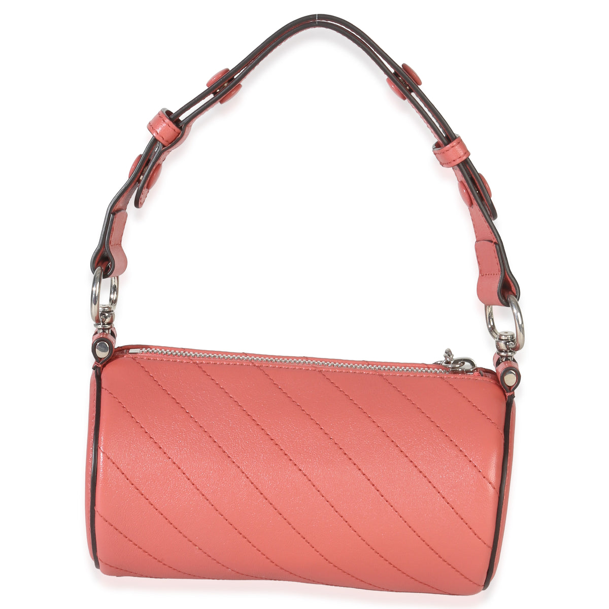 Gucci Pink Diagonal Quilted Calfskin Mini Blondie Barrel Bag Handbag bv