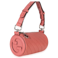 Gucci Pink Diagonal Quilted Calfskin Mini Blondie Barrel Bag Handbag pv