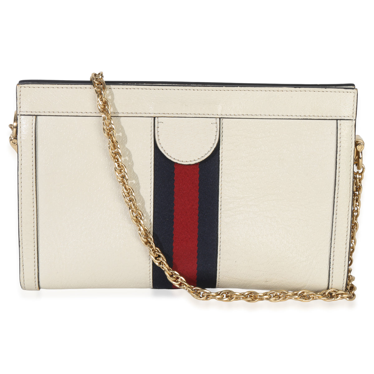 Gucci Cream Calfskin GG Ophidia Small Web Chain Bag Handbag bv